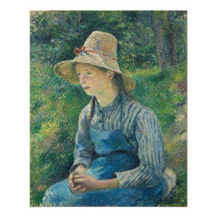 Ländliches Mädchen Camille Pissarros mit einem Poster