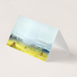 Ländliches Maisfeld im Winter, Aquarellmalerei