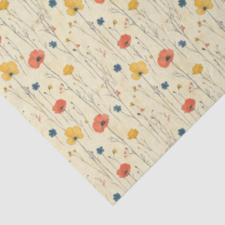 Ländliches Mohn-Seidenpapier Seidenpapier