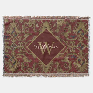 Ländliches monogrammiertes orientalisch-persisches decke
