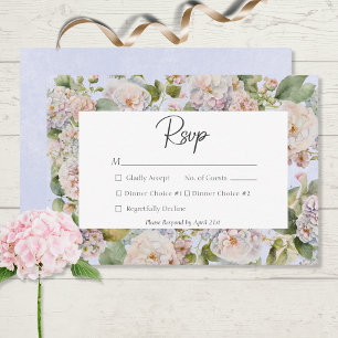 Ländliches Pastell-Hortensien-Blumen-Monogramm Per RSVP Karte