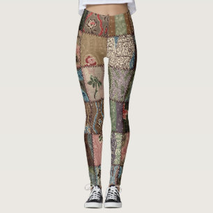Ländliches Patchwork-Quilt, 3D-Textur. Leggings