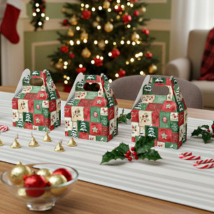 Ländliches Patchwork-Weihnachtsmuster Geschenkschachtel