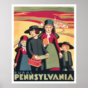 Ländliches Pennsylvania Amische WPA 1939 Poster