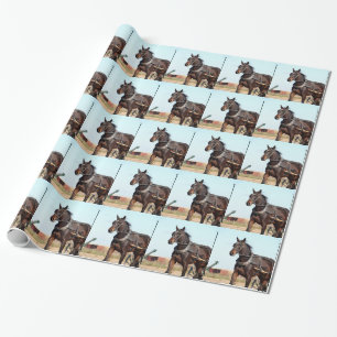 Ländliches Pferd und Buggy Geschenkpapier