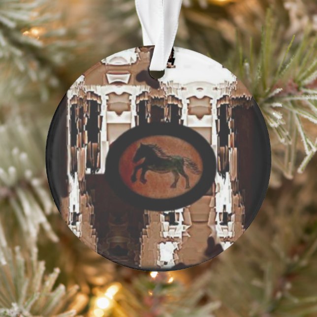 Ländliches Pferdemuster Ornament (Baum)