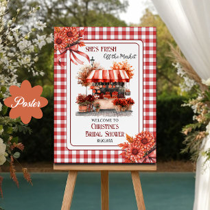 Ländliches Picknick Gingham-Brautjungfernparty-Wil Poster