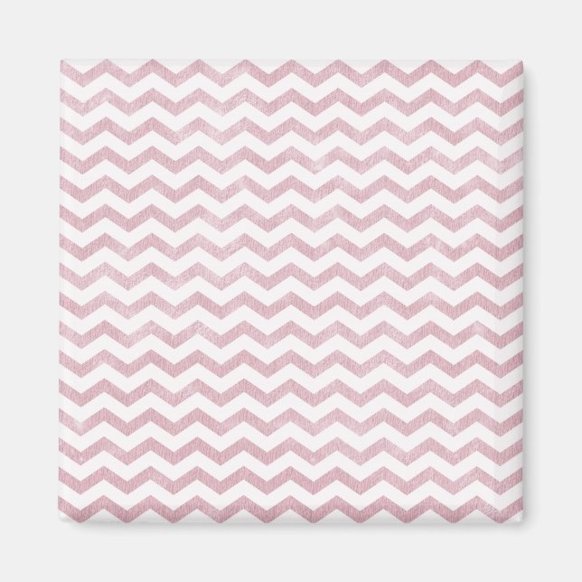 Ländliches Rosa Chevron-Muster Magnet (Vorne)