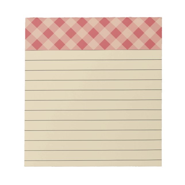 Ländliches rot kariertes Notizbuch Notizblock (Vorderseite)