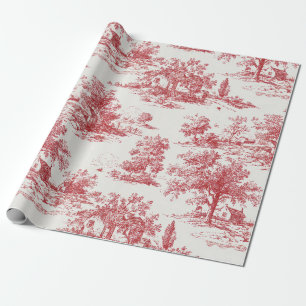 Ländliches Rot-Toile-Landschaftsmuster Geschenkpapier