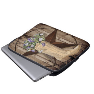 ländliches Scheunenholz Wildblume Western Country  Laptopschutzhülle