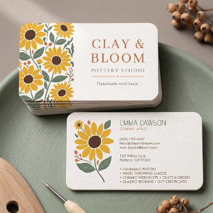 Ländliches Sonnenblumen-Blumenmuster Personalisier Visitenkarte