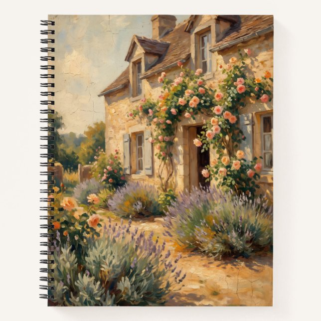 Ländliches Steincottage in der Provence Notizbuch (Vorderseite)
