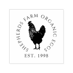 Ländliches Vintage-Hahn-Barn-Holz-Farm-Logo Permastempel