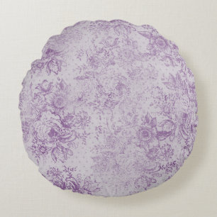 ländliches Violett, Shabby Chic, blasse Lavendelbl Rundes Kissen