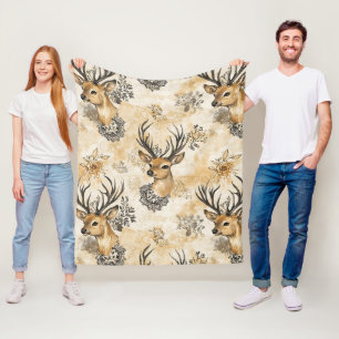 Ländliches Wald Reh Muster Fleecedecke
