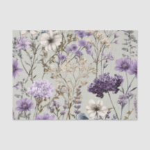 Ländliches Weiß Lila Vintage Boho Floral