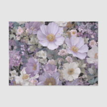 Ländliches Weiß Lila Vintage Boho Floral