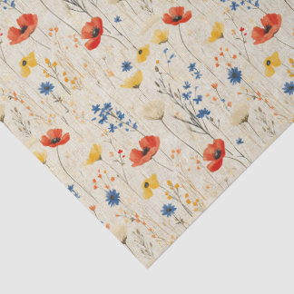 Ländliches Wildblumenwiesen-Botanik-Tissue-Papier Seidenpapier