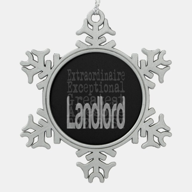 Landlord Extraordinator Schneeflocken Zinn-Ornament (Vorderseite)