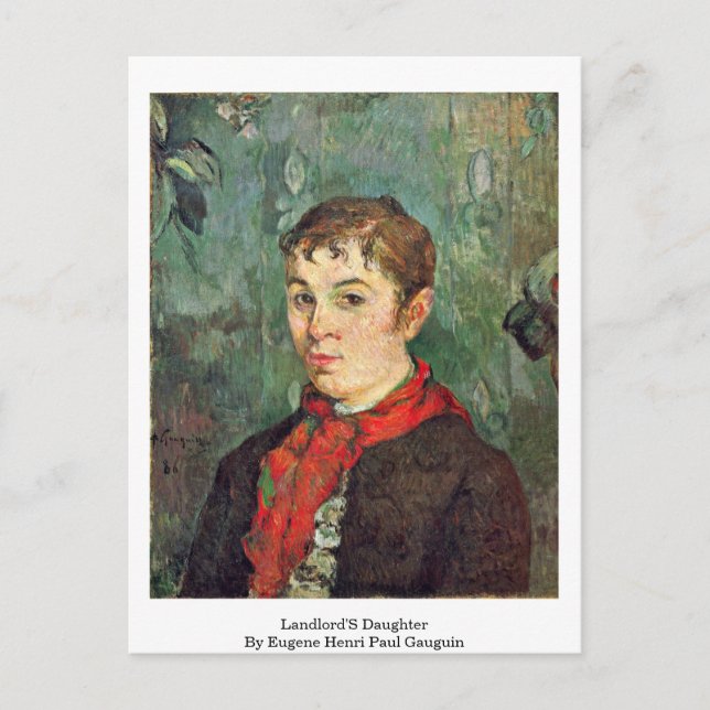 Landlord-Tochter von Eugene Henri Paul Gauguin Postkarte (Vorderseite)
