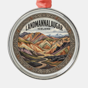 Landmannalaugar Island Ornament Aus Metall