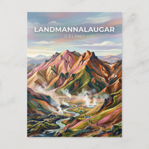 Landmannalaugar Island Postkarte