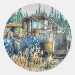 Landmaschinen, Traktoren, Rücken, Landfahrzeug Runder Aufkleber