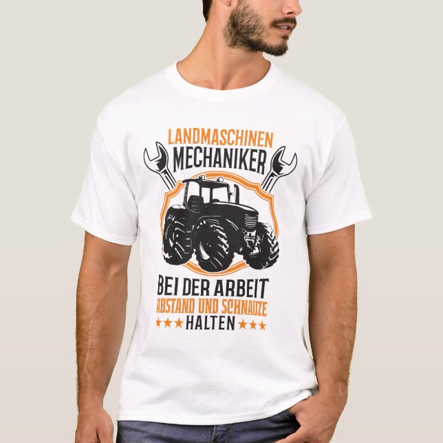 Landmaschinenmechaniker Traktor Werkzeug Trecker T-Shirt (Vorderseite)