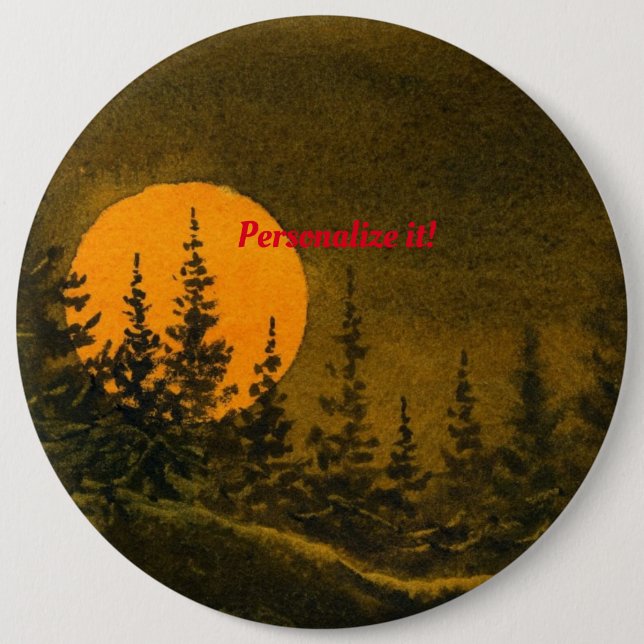 Landnächtelandschaft; Jäger- oder Erntemond Button (Vorderseite)