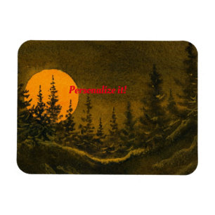 Landnächtelandschaft; Jäger- oder Erntemond Magnet