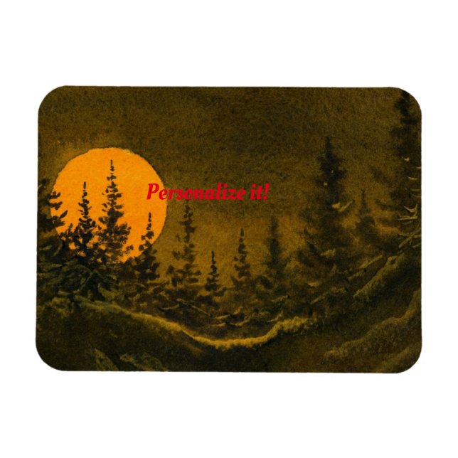 Landnächtelandschaft; Jäger- oder Erntemond Magnet (Horizontal)
