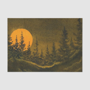 Landnachtlandschaft; der Mond des Jägers oder Seidenpapier