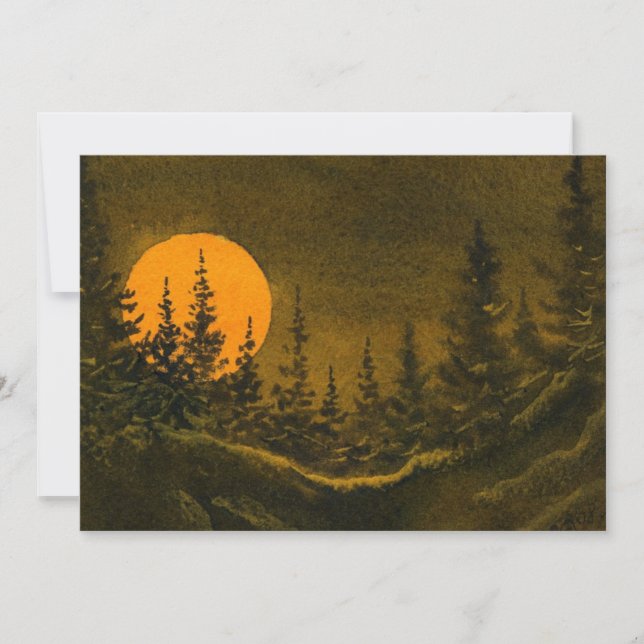 Landnachtlandschaftsjägers oder Erntemond Einladung (Vorderseite)