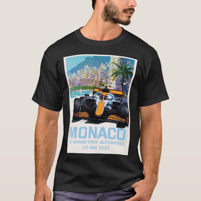 Lando Norris Mclaren Monaco Grand Prix 2021 Poster T-Shirt (Vorderseite)