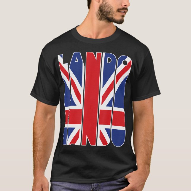 Lando UK Flag Formel Race Track Wear T-Shirt (Vorderseite)