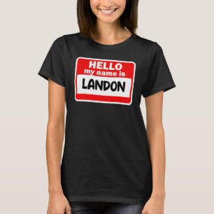 Landon Hallo Mein Name ist Hemdname auf Custom T-Shirt