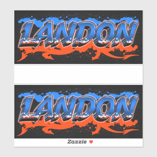 Landon Vorname Name Graffiti Aufkleber Sticker (Blatt)