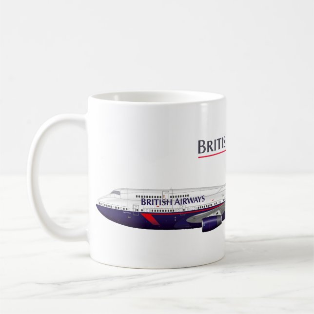 Landor Retro Jumbo Jet Classic British Livery Avia Kaffeetasse (Links)