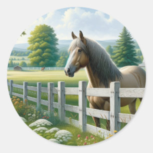 Landpony-Pferdegeburtstagsfeier Runder Aufkleber