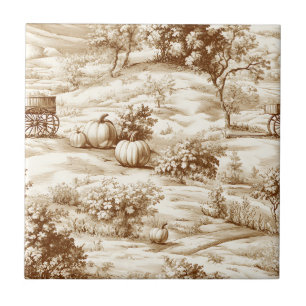 Landpumpkin-Toile in warmem Sepia-Muster Fliese