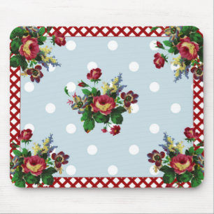 Landrosen Punkte und Gingham-Mauspad Mousepad