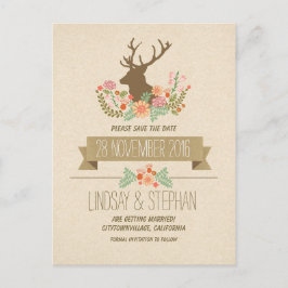 Landrustikale Hirschantler Save the Date Postkarte