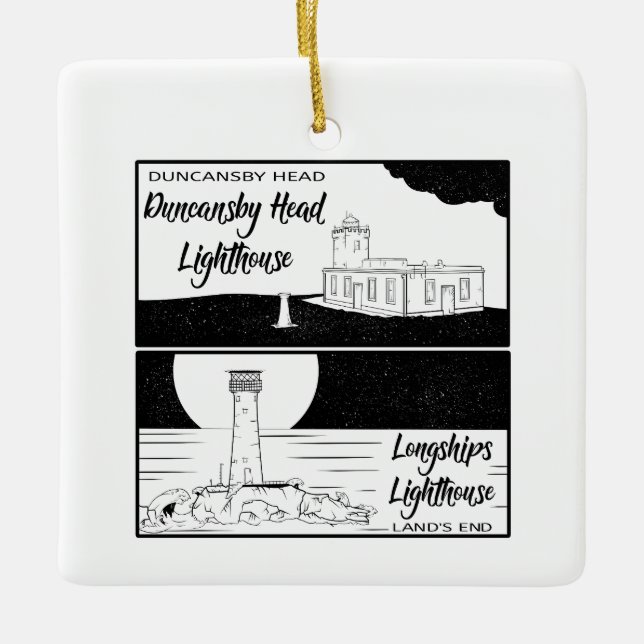 Land's End John o'groats Leuchtturme Keramikornament (Vorderseite)