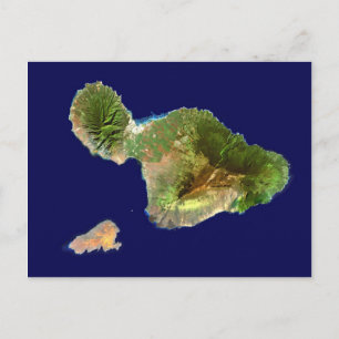 Landsat Satellitenbild von Maui aus dem Weltraum Postkarte