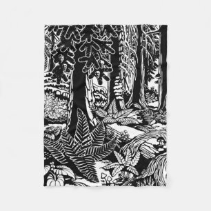 Landscape Art Blankets B&W Canada Forest Blankes Fleecedecke