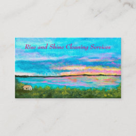 Landscape Art Seashore Beach Sunrise Cleaning Visitenkarte