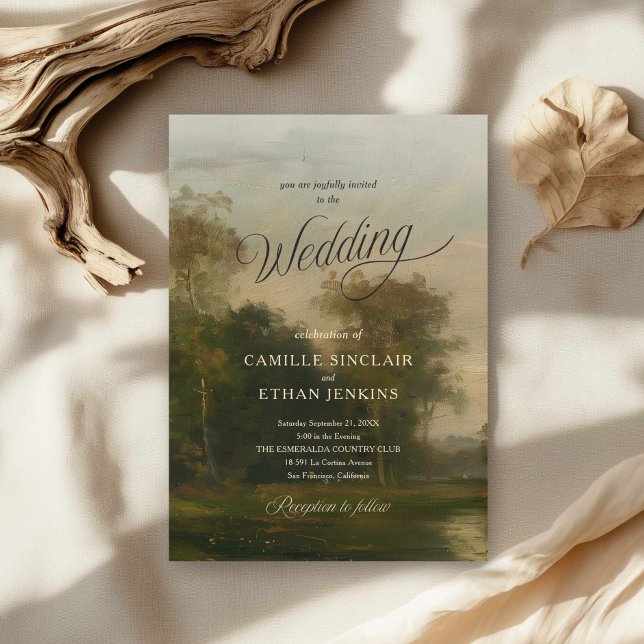 Landscape Art Wedding Invitation Einladung (Old Money Elegant Wedding Invitation)