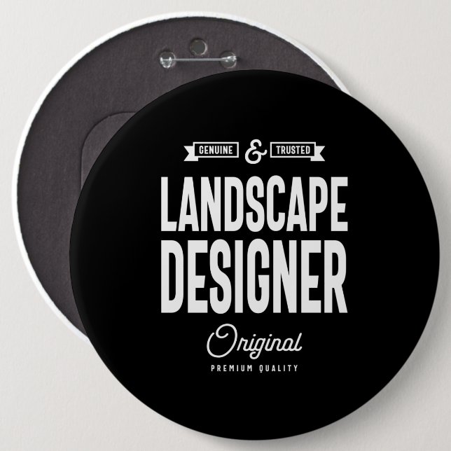 Landscape Designer Job Title Gift Button (Vorne & Hinten)