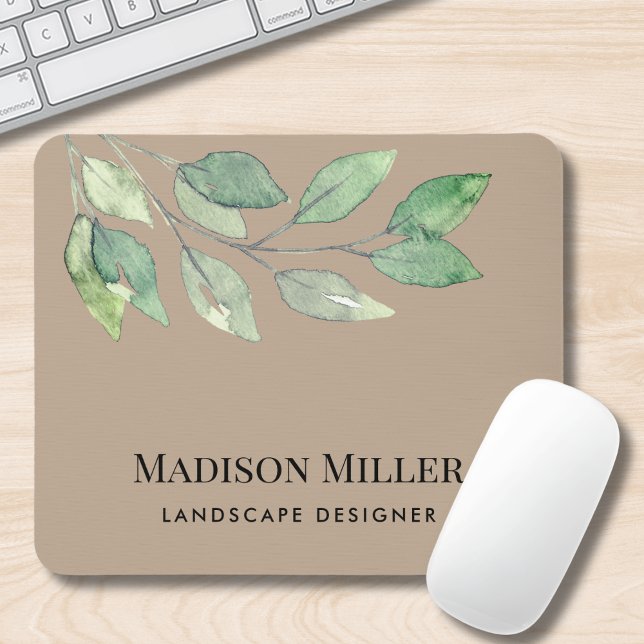 Landscape Designer Watercolor Greenery  Mousepad (Von Creator hochgeladen)